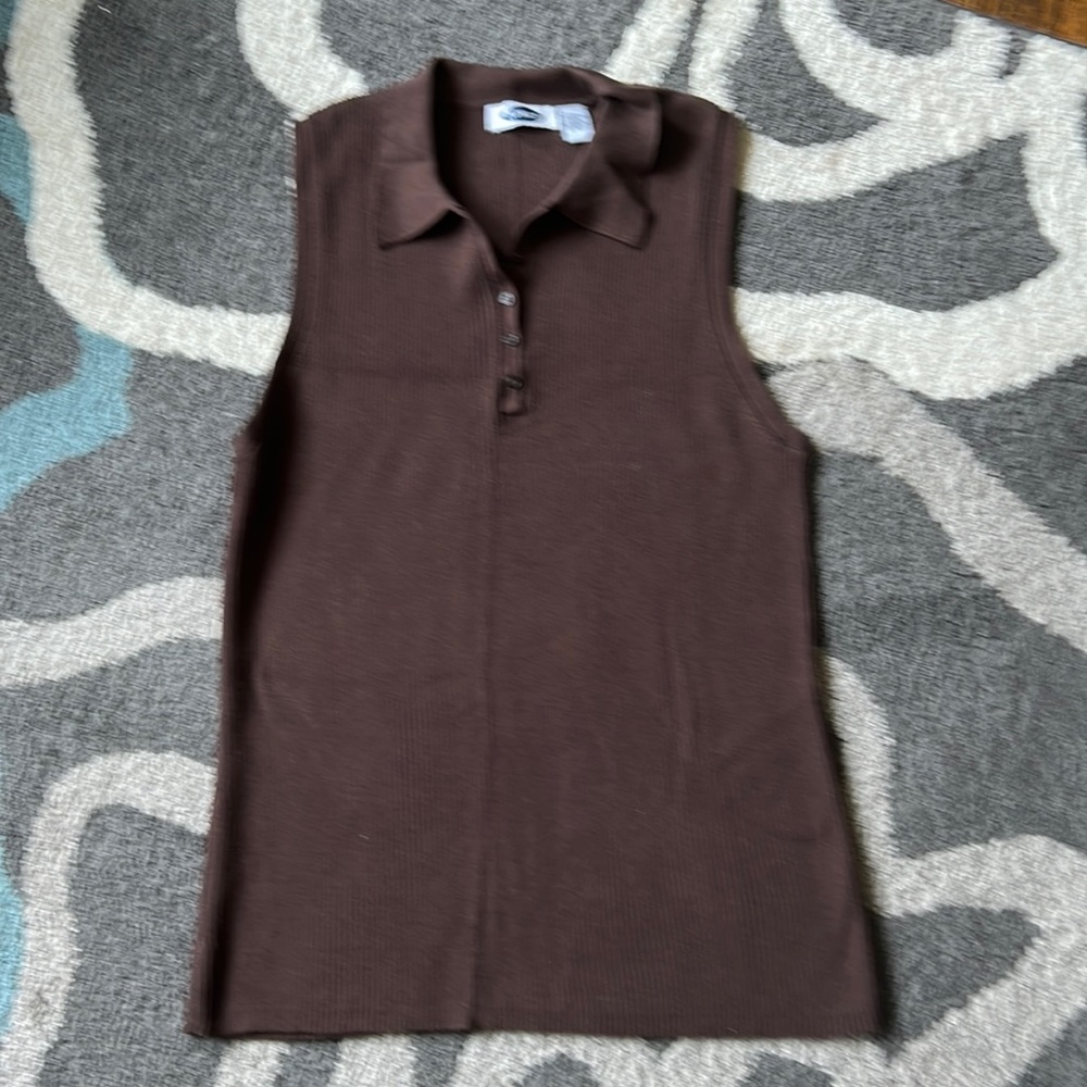 Old Navy Sz XXL Brown Rib Knit Sleeveless Sweater Brand New w/o Tags